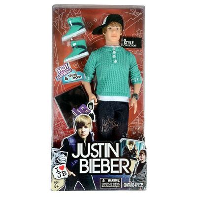   (Justin Bieber JB Style Collection Real Hairstyle Doll - Green Hoodie and Jeans) (,  1)
