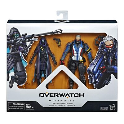 -76    -   Overwatch (Hasbro Overwatch Ultimates Series Soldier: 76 &amp; Shrike (Ana) Skin Dual Pack Collectible Action Figures) (,  1)