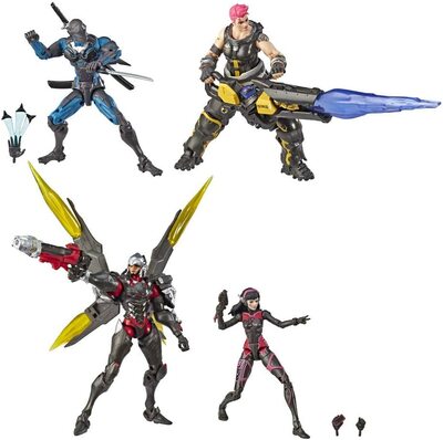 , ,       Overwatch Ultimates,  Carbon. (Overwatch Ultimates Series Collectible Carbon Series Action Figure 4pack with Genji, Zarya, Pharah, and D. Va) (,  1)
