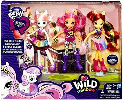   3  - ,       :      (My Little Pony Equestria Girls Exclusive Wild Rainbow Doll 3-Pack The Cutie Mark Crusaders [Sweetie Belle, Scootaloo & Apple Bloom])