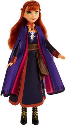   ,    -   2 -  (Disney Frozen Singing Anna Fashion Doll with Music Wearing A Purple Dress) ()