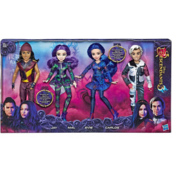   .  -3 - 4 : , ,   . (Disney Descendants 3 Isle Of The Lost Collection 4 Pack Dolls)